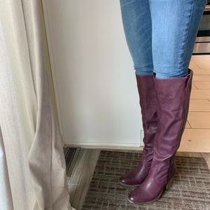 Frye over the knee eggplant slouch boots